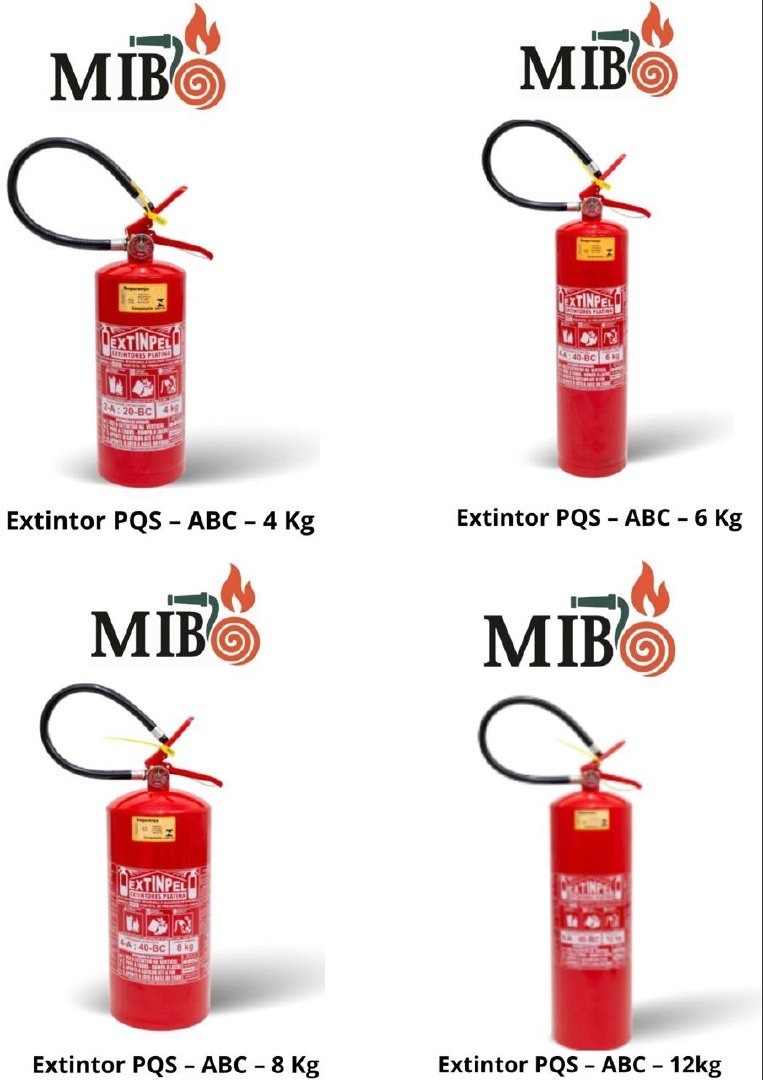 Extintor de incêndio ABC portátil 12 meses certificado ABNT e Inmetro