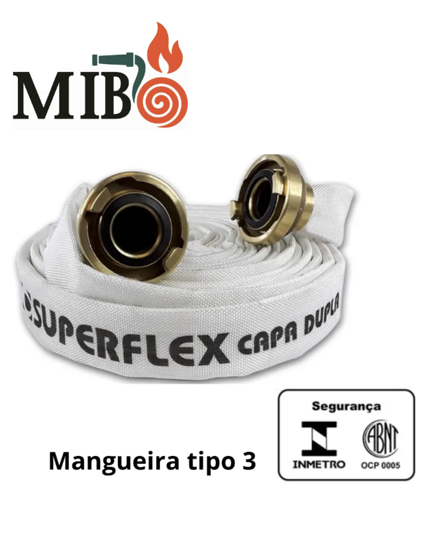 Mangueira de incêndio tipo 3 ABNT NBR 11861 de alta pressão para uso industrial, naval e sistemas de hidrantes profissionais