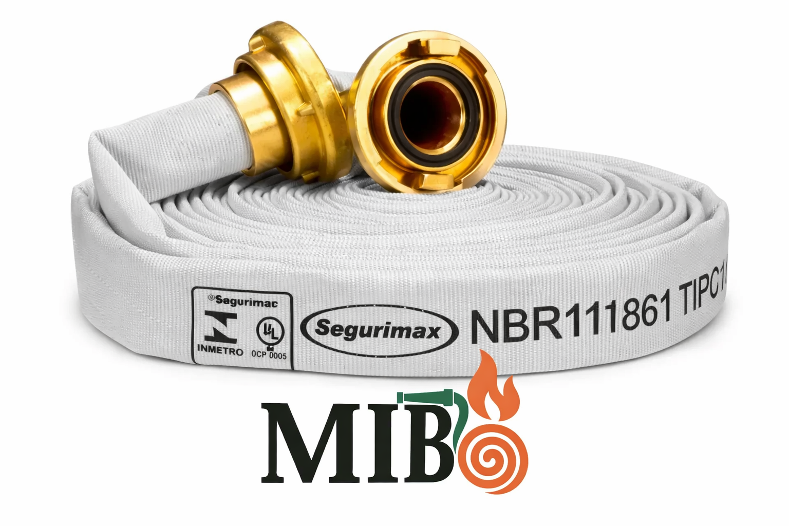 Mangueira de incêndio tipo 1 15 metros Segurimax 38 mm para hidrante predial conforme ABNT NBR 11861