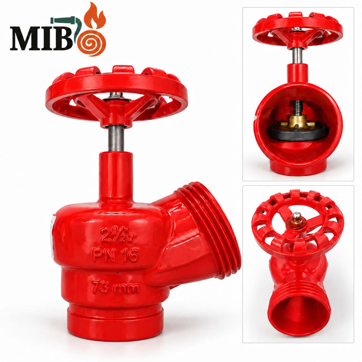 Válvula ranhurada 73 mm PN16 2 1/2 em ferro fundido para sistema de hidrante